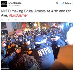 socialjusticekoolaid:    HAPPENING NOW (12/3/14): Mass arrests (at least 30 confirmed so far) taking place in NYC right now, as protesters continue to pack the streets in protest of the death of an unarmed black man, Eric Garner, at the hands of a NYPD