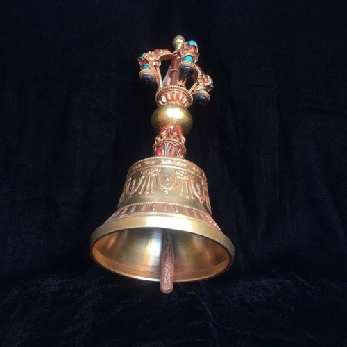 Tibetan Jeweled Buddhist Single Vajra-handled Bell For more details, or to purchase, visit: https://