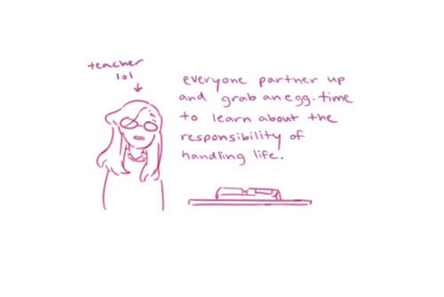 ei-bi:  HIGH SCHOOL AU BUT YALL REMEMBER THAT COPARENTING PROJECT WHEN WE ALL HAD TO RAISE AN EGG FO
