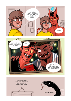 Tobiasandguy:  Mancameron:  College Friends On [Tapastic]A Fanart Comic For Tohdaryl!