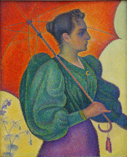 artist-signac: Woman with a Parasol, Paul Signac Medium: oil,canvas