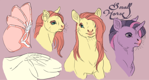 jayrockin:Tiny Sapient Ungulate sketches, experimenting with faces and wings. I need to pin down the