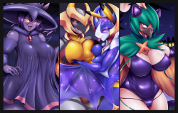 mleonheart:Boooo~~~~~ Hello everyone (。･∀･)ﾉ This month my poke’girl arts is ghost type with Halloween theme  Nude version only for Patrons and Full-res and PSD file will receive the end of the month.https://www.patreon.com/mleonheartThank