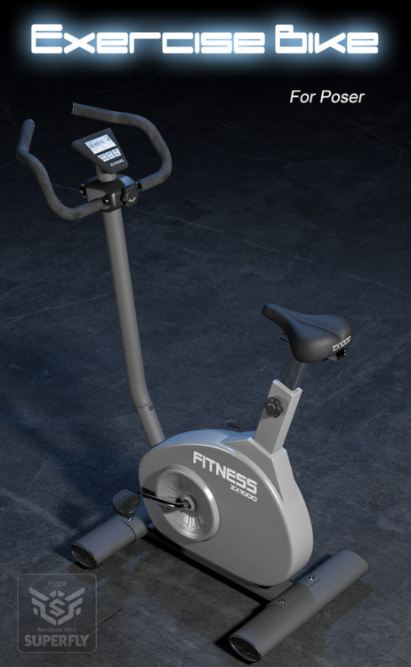 Get your characters back into shape with Solid’s brand new exercise bike! This is ready to go in Poser 8 and up! So get peddlin’ and work up a sweat today!Exercise Bikehttp://renderoti.ca/Exercise-Bike-Solid