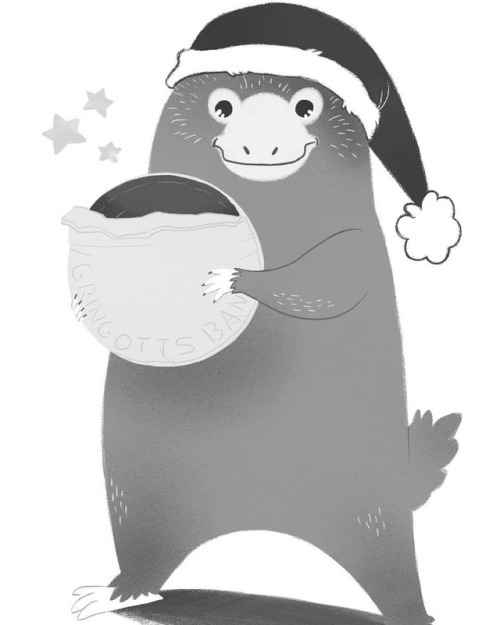 Lo #snaso a #Natale ruba i soldini di cioccolata ♥ #niffler #animalifantastici #fantasticbeas