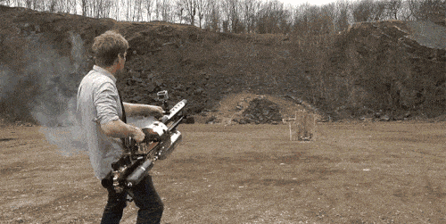 blunt-science:Scientist Colin Furze Builds His Own Thermite Canon. Thermite is a metal powder that b