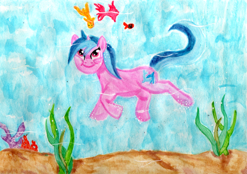 Whimsy (MOD): My sister’s just begun experimenting with watercolors, and made me this awesome pic of