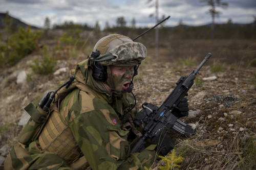 militaryarmament:  Recruits with The Norwegian Army’s Manoeuvre School’s Mechanized Company Group (KESK) during a live fire exercise at Rena Military Base. June 4, 2015.
