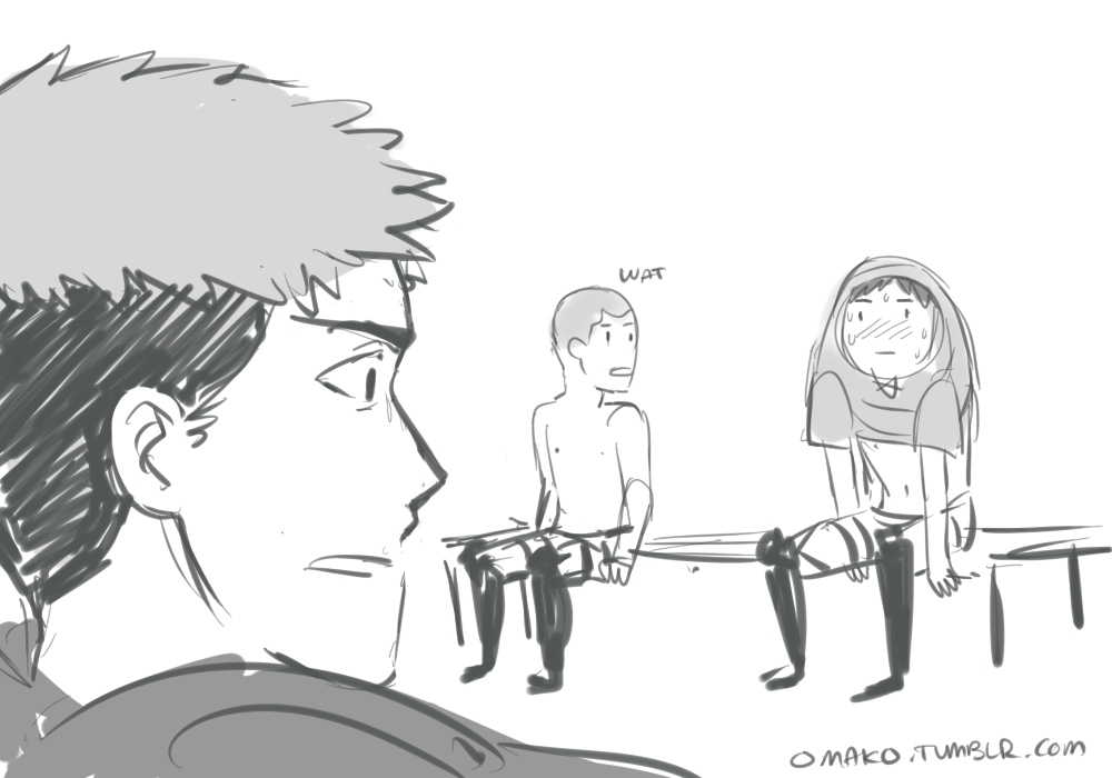 omako:  the things i draw at 2 am  jfc locker room adventures man