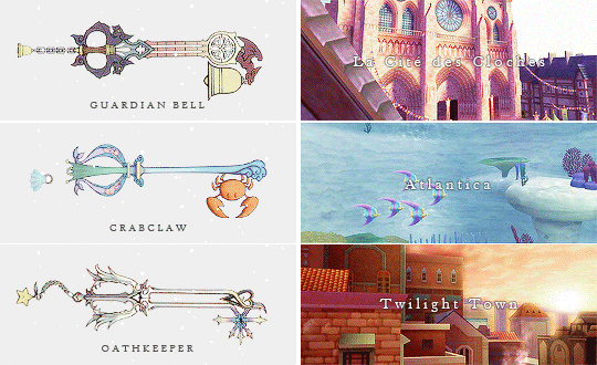 zeirra:     -ˋˏ  ✧  °  ✩  Kingdom Hearts : Keyblades + Locations ✩ ° ✧