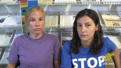 Ruby Montoya and Jessica Reznicek, members of the Catholic Worker Movement, who vandalized the Dakot