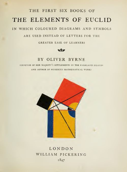 The beautiful modernism of Oliver Byrne’s, The First Six Books of the Elements of Euclid, 1847