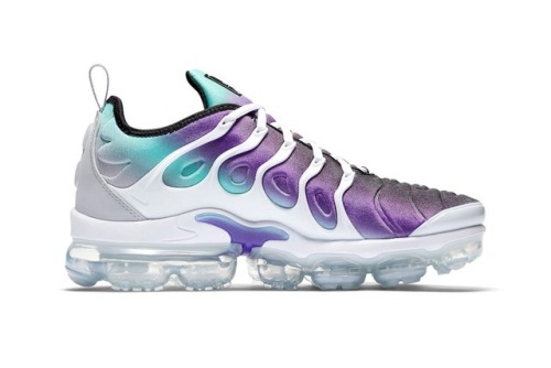 Nike VapormaxPlus in “Juicy Grape” Opting out of traditional colorways, this new model dons itself i