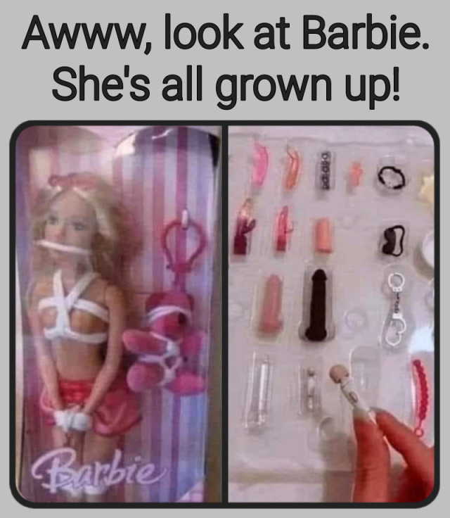 veraroaddixie:triskeleaficionado:@thesargasmicgoddess @fullmoonbunnyjunction @trubiz @whosthisfkingguy @newhazeleyes2 @aninnocentpervert @sassysarcasticcherry Moving on to defile Barbie…. But where are the 🐉 toys??? 🤭🤭🤭