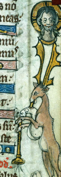 bagpiping stag with an antler-Jesuspsalter and hours, Ghent ca. 1315-1325Baltimore, Walters Art Muse