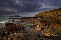 naturalsceneries:The cliffs and coast of Godrevy, Cornwall, UK  . by snowyturner