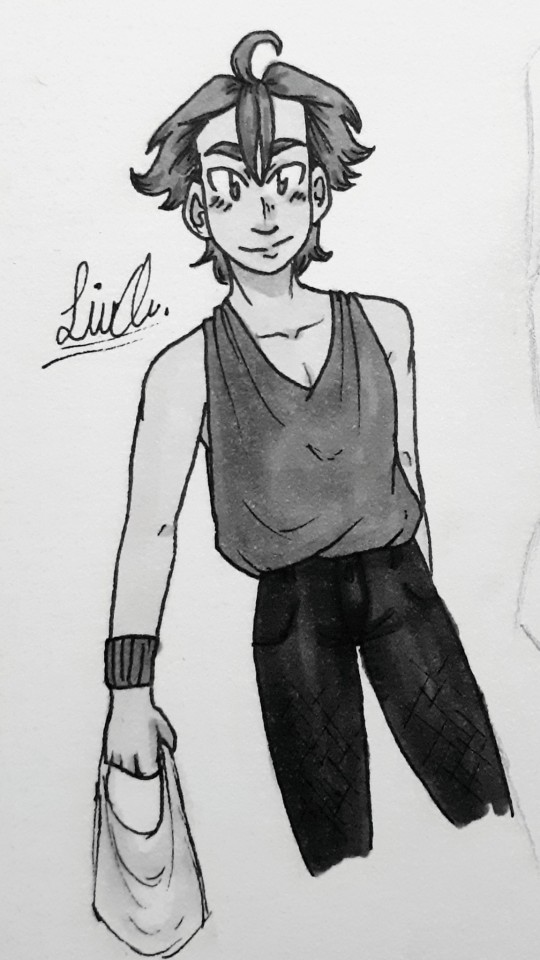 I Drew A Random Character Using Ink Pens And Some Copic Markers I Haven't Been Able To Try Until Now!