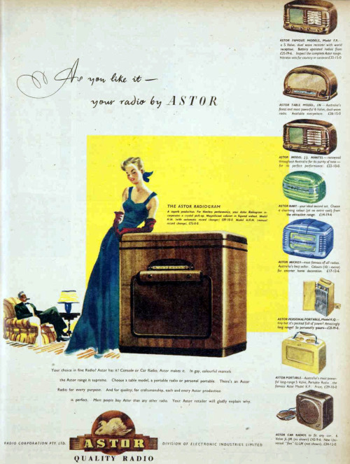 Radios Astor, 1949.