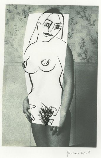 realityayslum:Richard PrinceUntitled, 2014ball pen, charcoal, and ink jet on paper