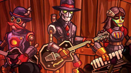 officialsteampoweredgiraffe:  E3 2015 is upon us, and with it comes exciting news about SteamWorld Heist! This game features music by your favorite automatons, Steam Powered Giraffe, and we can’t wait to show you more!SteamWorld Heist is a game about