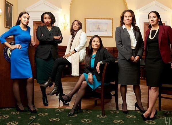 anti-capitalistlesbianwitch:  Vanity Fair Instagram photo of six newly sworn in female