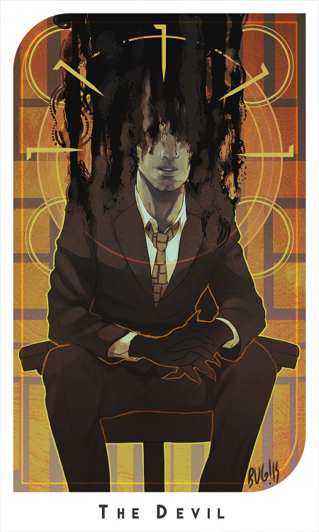 noisyghost:One of the cards I did for the TEW Tarot Card Project! I dont really like how it turned o