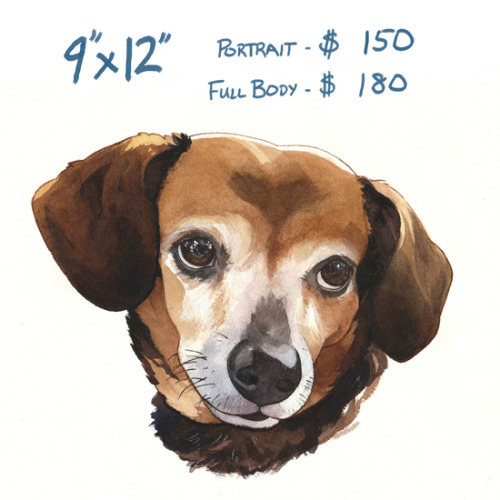 penstab:Hello hello! I am taking watercolor commissions for pet and character portraits! As of now t