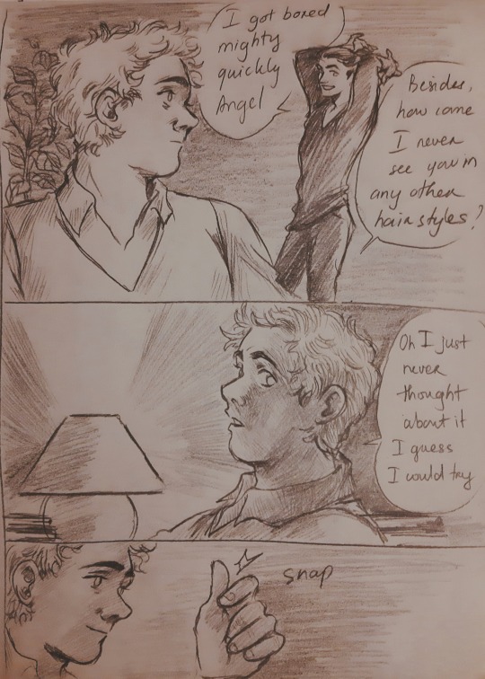 pinkpiggy93:HC: one day, Crowley and Aziraphale decided to stay home as it was raining outside. Aziraphale opened an old envelope of old pictures he had of Crowley and wondered. 