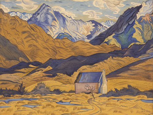 Mountains Cass   -    Rita Angus , 1936New Zealand ,1908-1970Watercolour,  