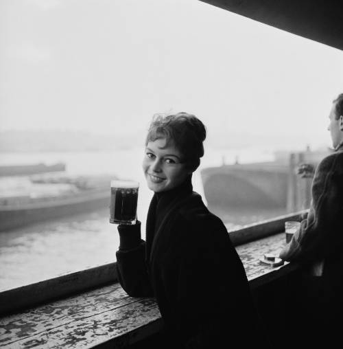 Brigitte Bardot in London, 1955.