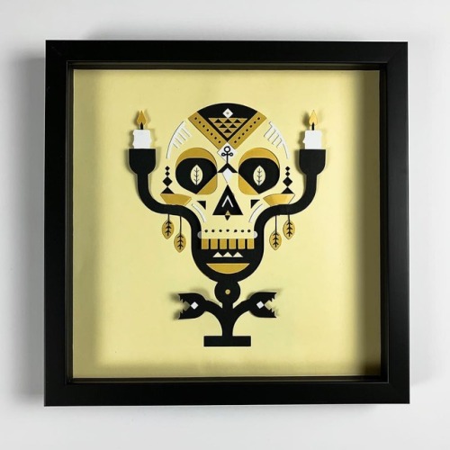 “Skull candelabra” Paper composition 30x30cm For the upcoming group exhibition “EV