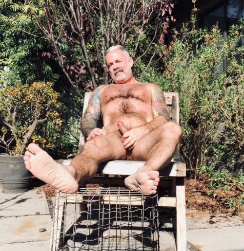 lamsclbear: Feet up in the back yard today