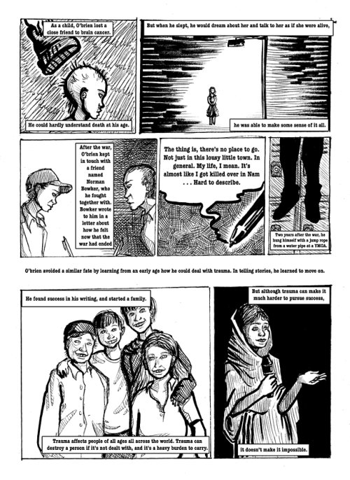 An English finals assignment I had to do about trauma and success, I got to make it a comic! Citatio