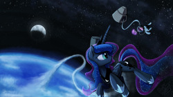 lunadoodle:  Just a quick space stroll by DarkFlame75  &lt;3!