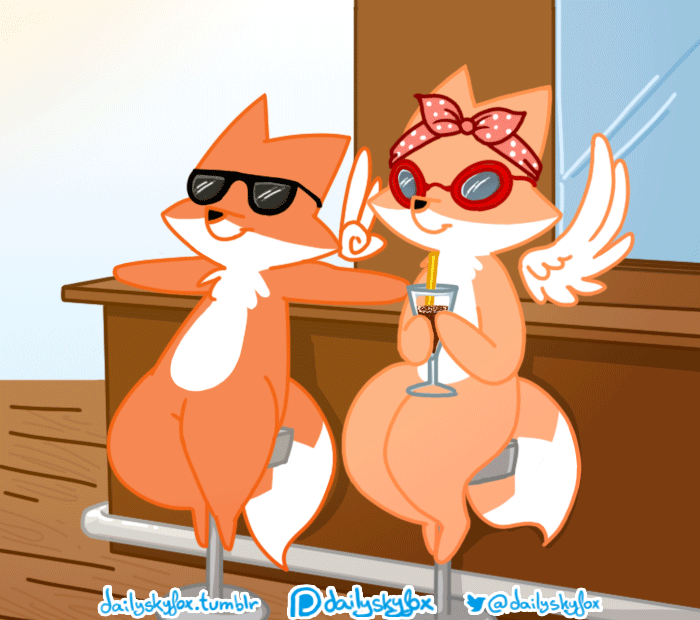 dailyskyfox: Though hot days do have their benefits~  Chilling and having a cold