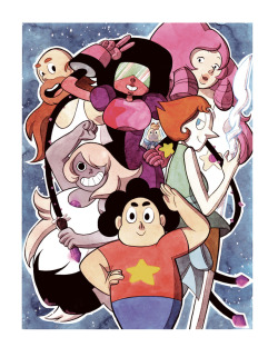 lavivalaura: After a long absence here on Tumblr, I’m back with a full illustration  of the main characters from SU. Guess who’s my favourite? Can’t you spot  the shiny, happy smile on Greg’s face? He’s so precious, I love him too  much. Maybe