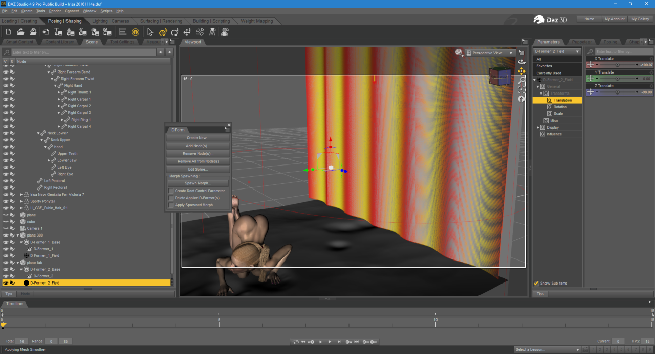 Post 470: Irisa - Setting up a scene in Daz3DUsing D-Formers in 2 different ways#Clare3Dx
