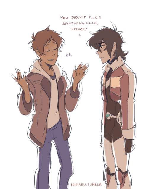 so the headcanon of Lance saving Keith’s jacket from the castle is cute but this is all I could think of hahaa