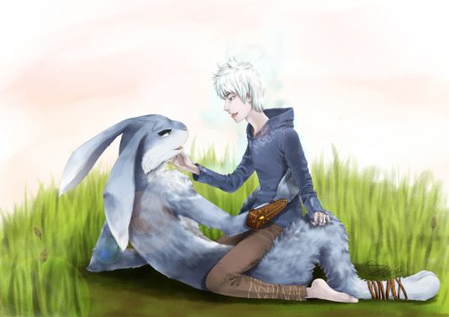 loovlee:  Bunnymund x Jack Frost :D Just finished and I’m kinda proud ‘cause actually I’m not good at drawing FanArt … haha! The Movie is totally awesome! Wanna watch it again, and again, and again … damn :P and the Fandom, really, you guys