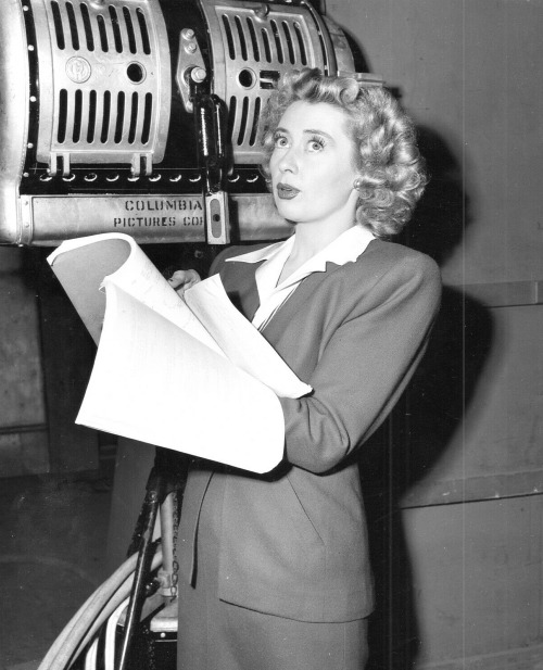 Joan Blondell on the set of The Corpse Came C.O.D. (Henry Levin, 1947), a comedy/mystery about two r