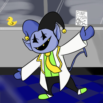 “IF YOU’RE HAPPY AND YOU KNOW IT, THEN YOU CAN DO ANYTHING!”

Here’s Jevil as a hospital clown, to fit with the other Deltarune Doctors. Might even draw a few more if people are interested. #deltarune#jevil#deltarune jevil#chapter 2#clown