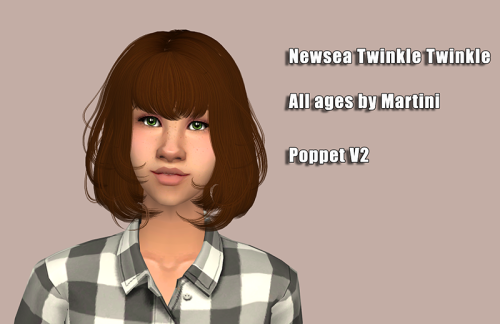 Retextures of the requested Newsea hair and of the two hairs converted by @vidcundsNewsea Twinkle Tw