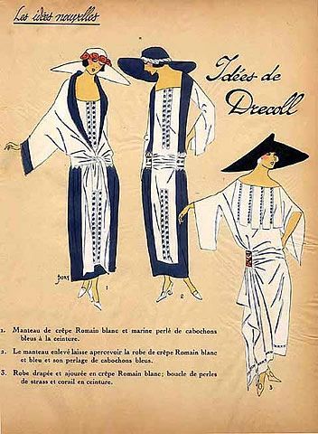 1923 Drecoll “Les Idees Nouvelles de la Mode” Pochoir Art Deco “Tres Parisien&rdqu