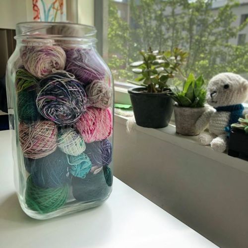 Leftovers. I’m horrible at using leftover yarn but I’ve been dreaming of marled leggings