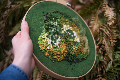 leavingmybody:New moss embroideries are up on Etsy! 