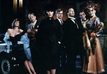 WADSWORTH, YVETTE, COLONEL MUSTARD, MRS. WHITE, MRS. PEACOCK, MR. GREEN, PROFESSOR PLUM, And MISS SCARLET