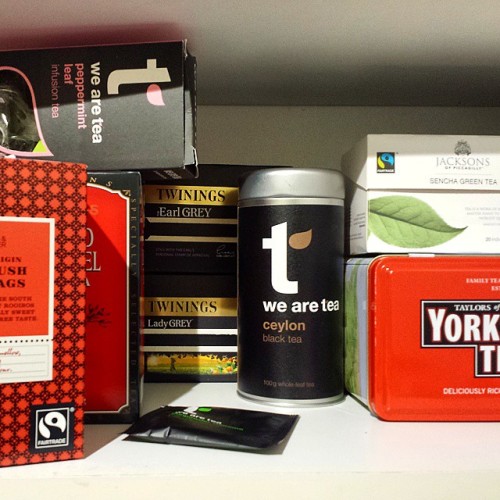 concretemoomin:A small selection of the teas in my kitchen cupboard. #tea #collectionsI’ve said it b