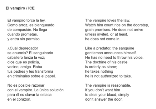 rareandradiant-maiden: ecc-poetry: El vampiro / ICE El vampiro torce la ley.Como arroz, es blanquead