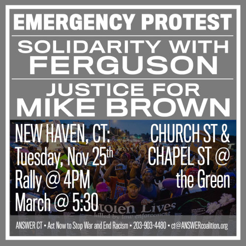 fergusonresponse:NEW HAVEN, CTDAY AFTER ANNOUNCEMENTChurch St & Chapel St at the GreenRally 4:00