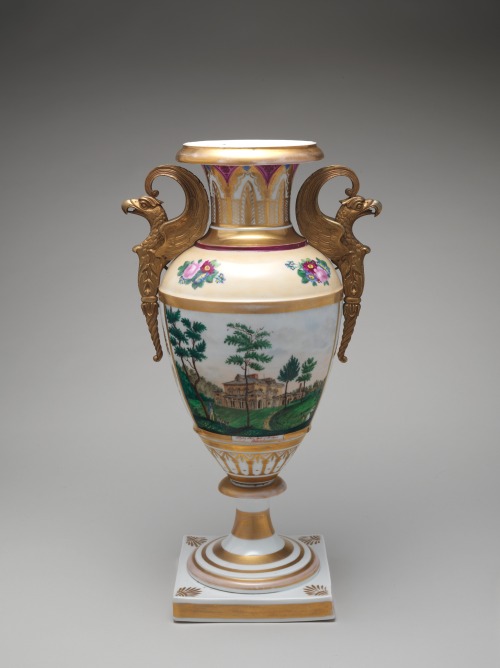 Greek Revival Vase with Picturesque ViewsTucker Factory (Philadelphia, Pennsylvania)1828–36Porcelain